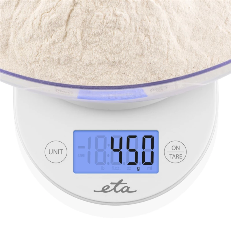 ETA | bilancia da cucina con ciotola | ETA577090000 Mari | divisione 1 g | tipo display LCD | bianco
