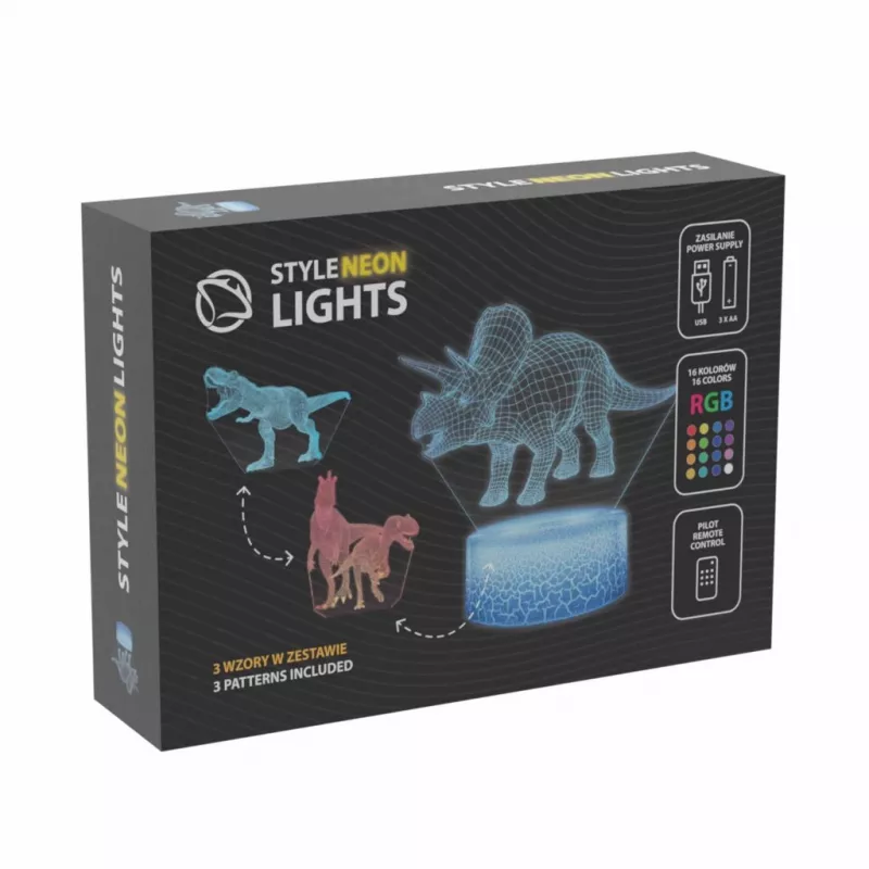 Lampada LED da tavolo MANTA SNL117RGB RGB 3D dinosauro decorazione luminosa