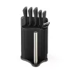 Set blocco coltelli e posate Maestro MR-1413 – nero, 8 pezzi, lame in acciaio inox con supporto, portarotolo