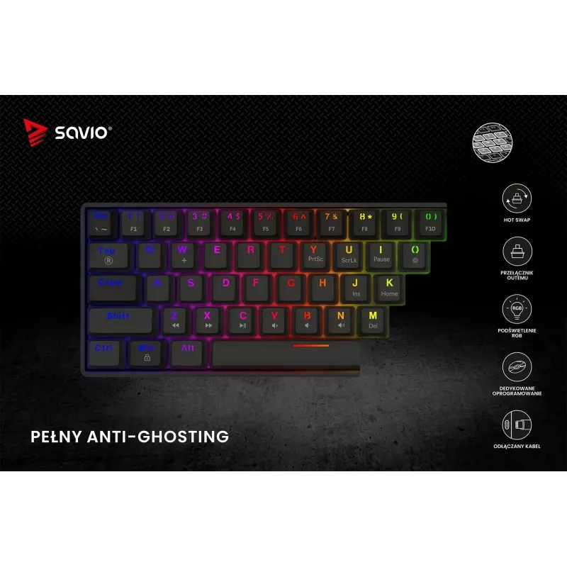 SAVIO BLACKOUT X2 tastiera meccanica OUTEMU Red, Hot Swap