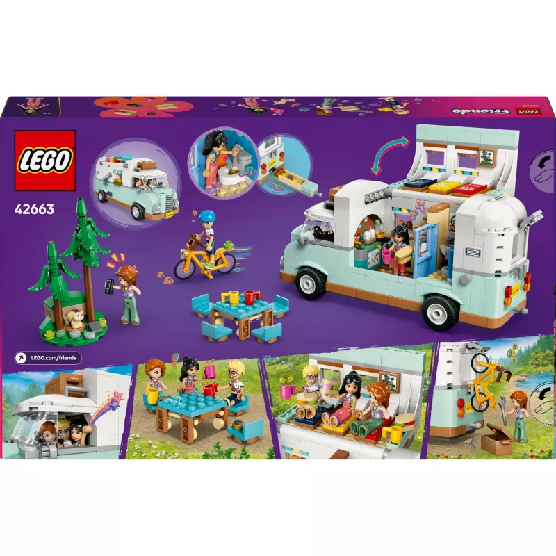 Set LEGO Motor Home 42663 — camper LEGO Friends, 778 pezzi, 3 mini bambole, da 7 anni