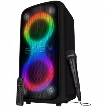 Altoparlante portatile per feste Sven PS-1000 160 W, Bluetooth, FM, Karaoke, nero