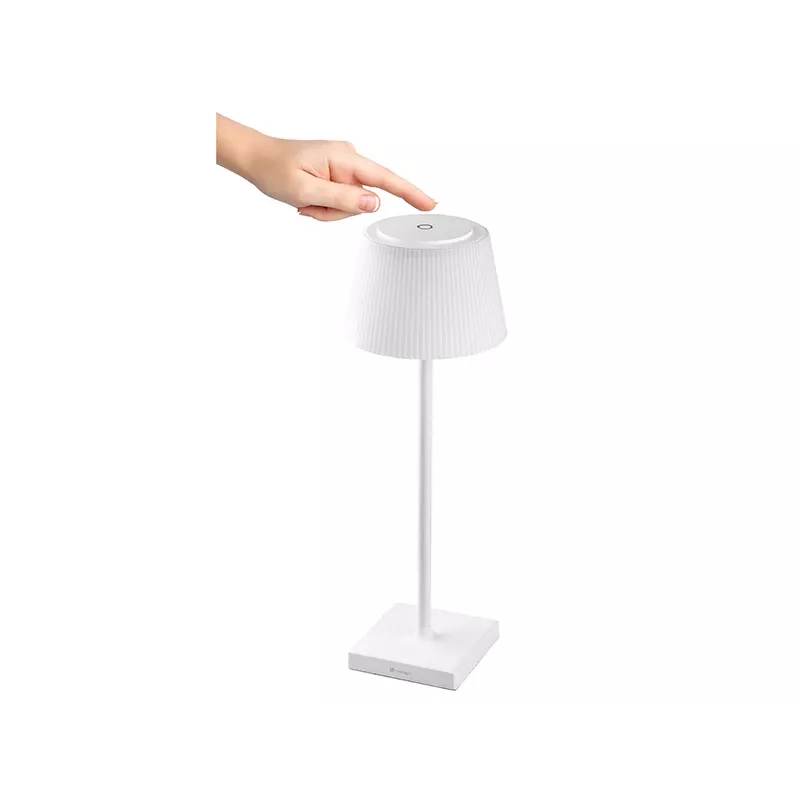 Lampada da tavolo TRACER Pluto bianco TRAOSW47233 LED dimmerabile, finitura bianca