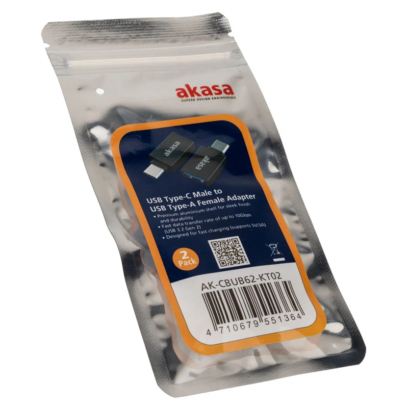 Adattatore per cavo USB Type-C USB Type-A Akasa AK-CBUB62-KT02