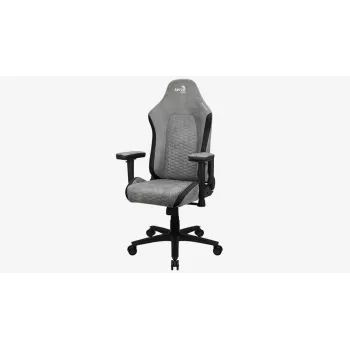 Sedia da gaming universale Aerocool Crown AeroSuede con seduta imbottita, grigio pietra