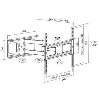 Supporto TV LogiLink BP0028 177,8 cm (70