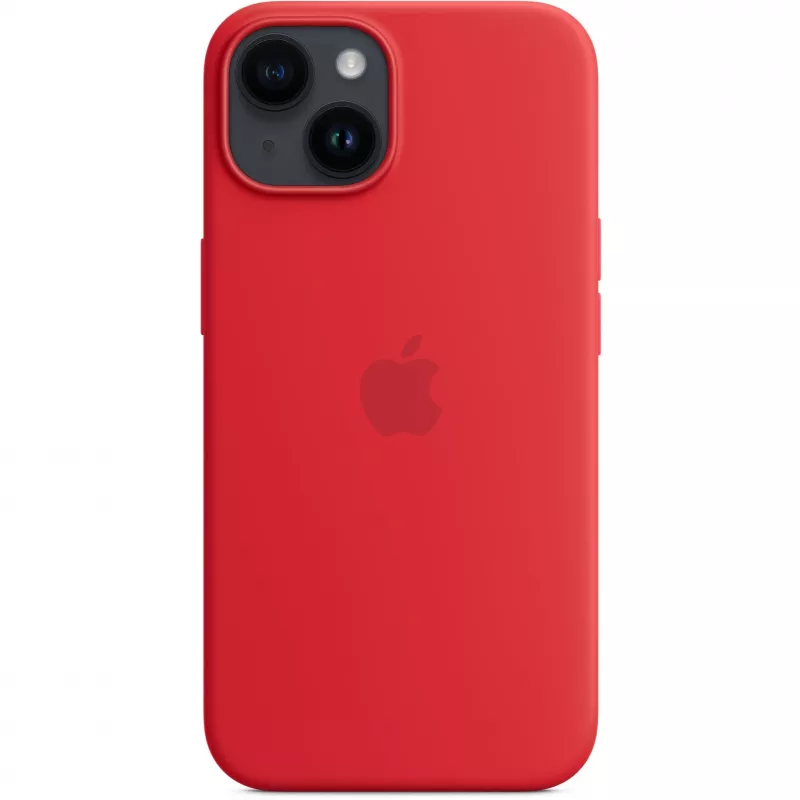 Apple iPhone 14 Custodia in silicone compatibile MagSafe, (PRODUCT)Rosso