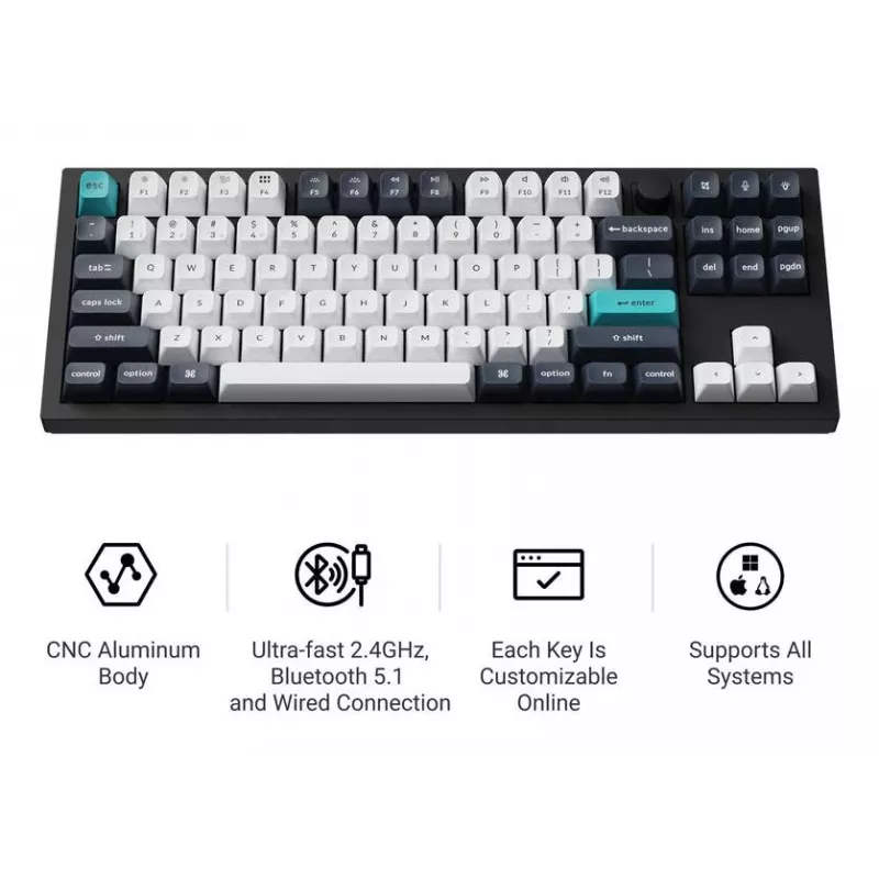 Tastiera wireless Q3 Max RGB/CARBON nero Q3M-M4 Keychron