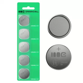 Batteria a bottone Green Cell CR2450 3V – litio, confezione da 5