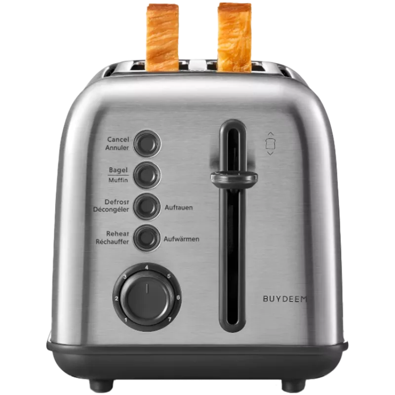 BUYDEEM tostapane 2 fette, modello DT620E, colore acciaio inox, EU