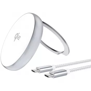 4smarts Qi2 Charger Kickstand Silver White - caricabatterie (540987)