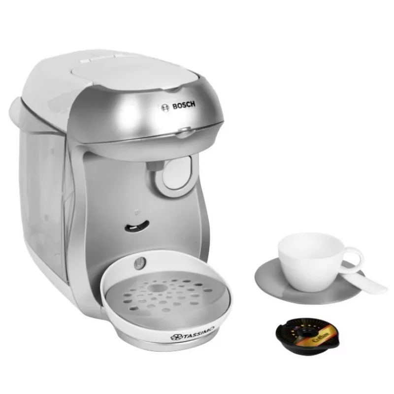 Macchina per caffè giocattolo KLEIN Bosch Tassimo 9231 – macchina per caffè giocattolo, argento, gioco di ruolo per bambini
