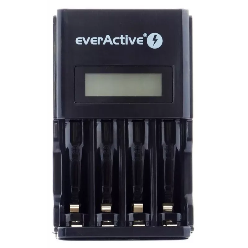 Caricabatterie everActive NC450B — caricabatterie 4 celle AAA, 110/230V AC, nero