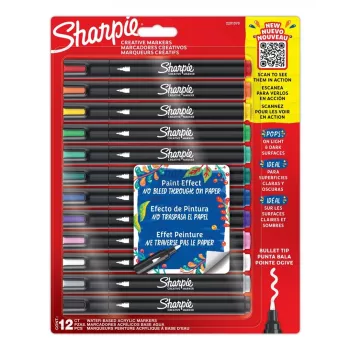 Pennarelli acrilici Sharpie Creative Marker 12 pezzi punta bullet nero