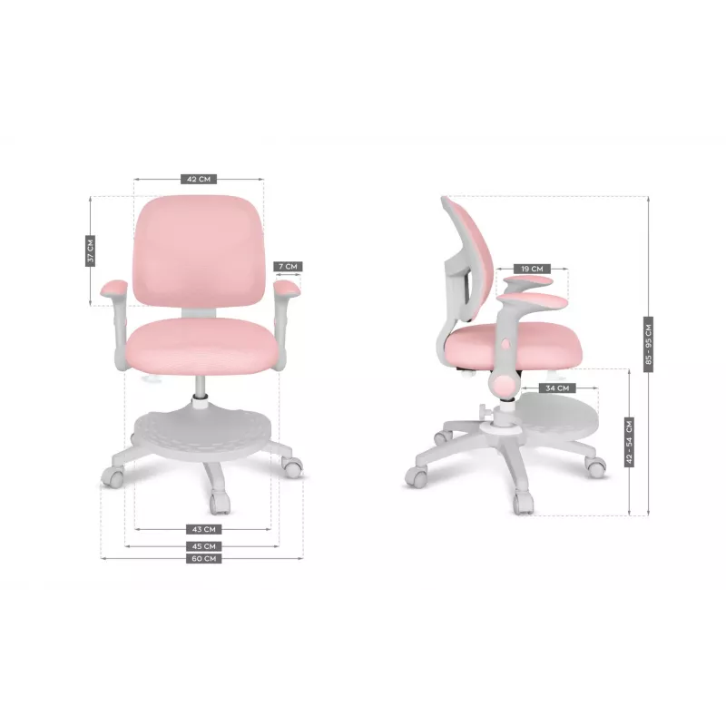 Junior 5.0 rosa sedia girevole