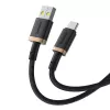 Baseus Dura Cavo di ricarica rapida USB Type A a tipo C 60 W 2 m Nero, Oro