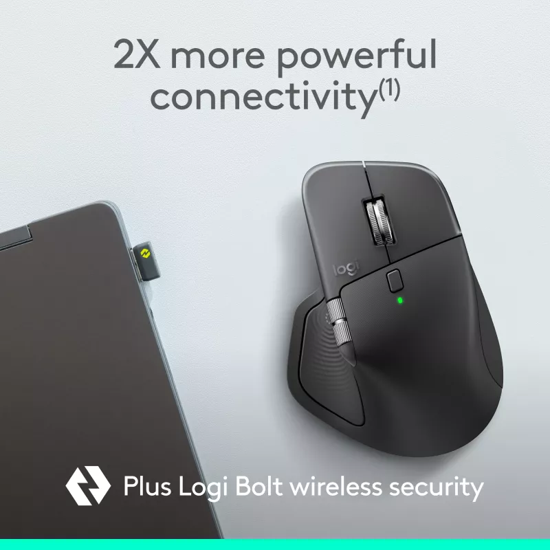 Logitech MX Master 4 for Business mouse – wireless + Bluetooth, 8000 DPI, grafite | Logitech