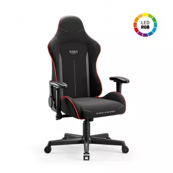 Sedia gaming Diablo X-Starter nero LED — sedia gaming Diablo X-Starter con illuminazione LED integrata
