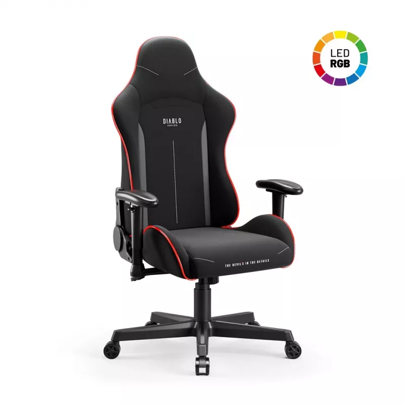 Sedia gaming Diablo X-Starter nero LED — sedia gaming Diablo X-Starter con illuminazione LED integrata