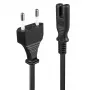 Lindy 30421 cavo di alimentazione nero 2 m CEE7/16 connettore femmina C7