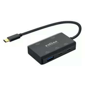 ROLINE hub USB 3.2 Gen 2, 4 porte (2x USB-A + 2x USB-C), PD, cavo di collegamento Type-C (14.02.5060)