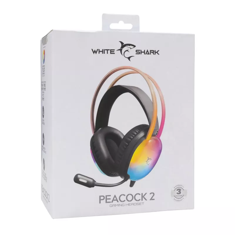 Cuffie White Shark GH-2444 Peacock-2 nero