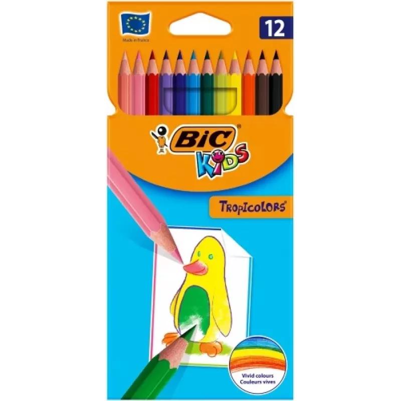 Pastelli BIC TROPICOLORS 12 colori 022503
