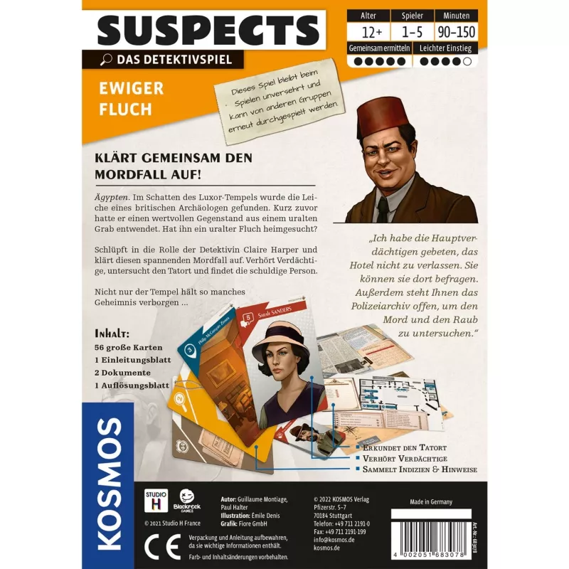 Suspects: Eternal Curse, gioco di carte
