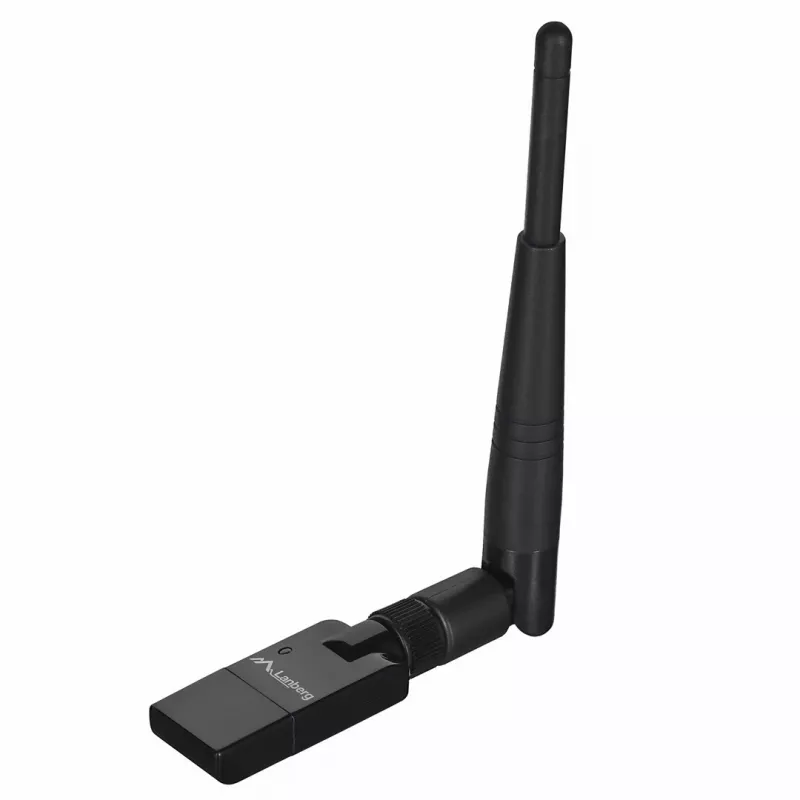 Lanberg NC-0150-WE adattatore WiFi USB Mini N150, 150 Mbit/s, 1 antenna esterna, nero