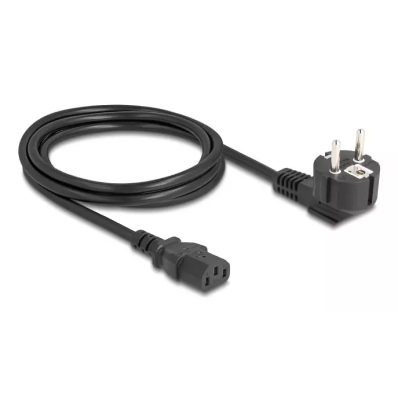 Cavo di alimentazione DELOCK 81567 CEE 7/7 (ST) 90° a IEC C13, 2 m, 3x1,00 mm