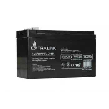 Batteria al piombo-acido sigillata (VRLA) 12V 9Ah Extralink – AGM, 1 pezzo, nero