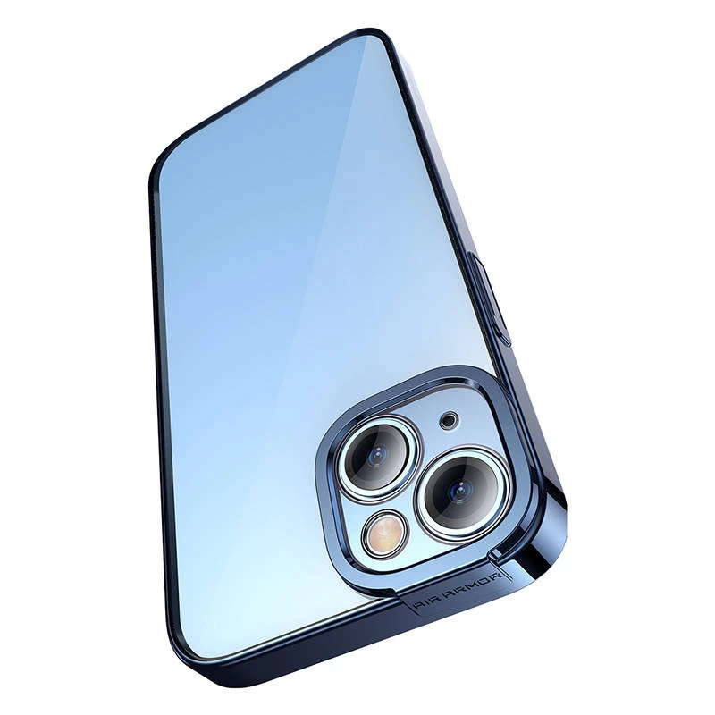 Set custodia protettiva e vetro temperato Baseus per iPhone 14 Plus – glitter trasparente blu