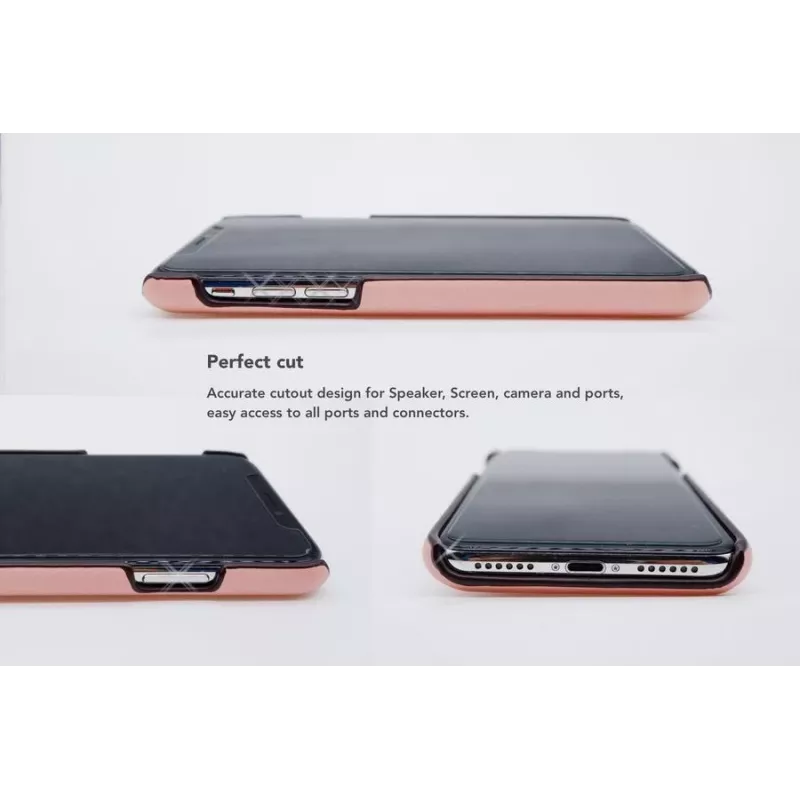 Custodia posteriore per cellulare VixFox per iPhone XSMAX con porta carte, rosa