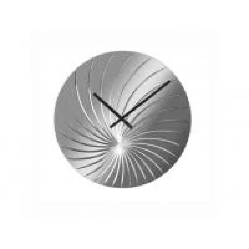 NeXtime orologio 8134 Swirled, Ø43 cm, orologio da parete, argento lucido