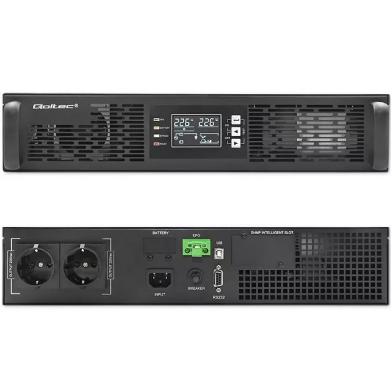 Qoltec 52285 UPS (gruppo di continuità) doppia conversione (online) 1 kVA 1000 W 2 uscite AC