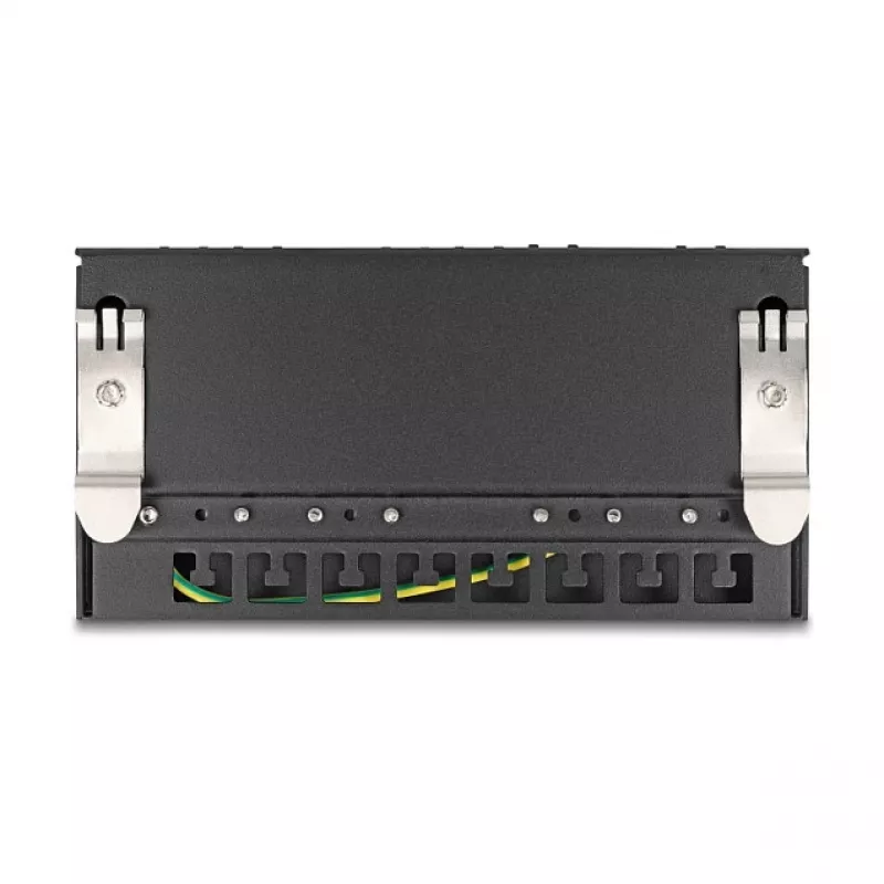 Patch panel DELOCK mini desktop RJ45 8 porte Cat.6A schermato nero per tavolo, parete o guida DIN