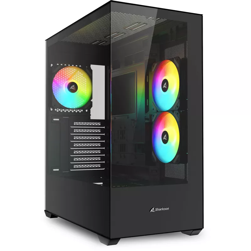 Sharkoon SK6 ARGB Tower ATX nero – case Mid-Tower ATX con illuminazione ARGB e pannello laterale in vetro temperato