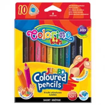 Matite colorate colorino JUMBO triangolari — 10 colori, 8,9 cm