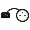Savio CL-180 Cavo adattatore di alimentazione da IEC C14 a CEE 7/5, 15 cm