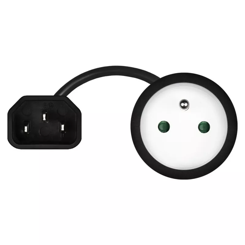 Savio CL-180 Cavo adattatore di alimentazione da IEC C14 a CEE 7/5, 15 cm