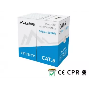 Cavo di rete Lanberg LCS6-11CU-0305-S grigio 305 m Cat6 SF/UTP (S-FTP)