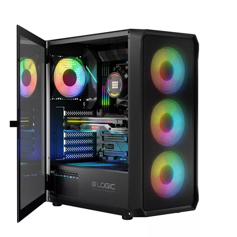 Case LOGIC CONCEPT Portos ARGB ATX Mid-Tower, nero