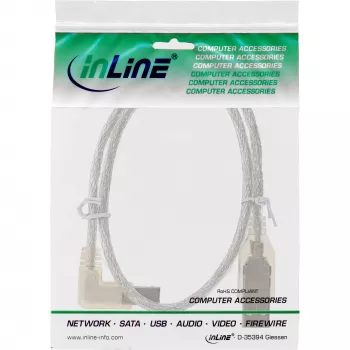 Cavo Microconnect USBAB5ANGLED-L USB 2.0 5 m USB A USB B bianco