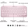 Logitech MX Keys Mini tastiera wireless illuminata minimalista - ROSE - CENTRAL (DE)