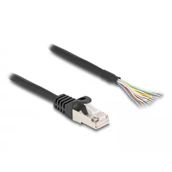 Cavo DeLOCK RJ50 connettore maschio su estremità libere S/FTP 0,25 m nero
