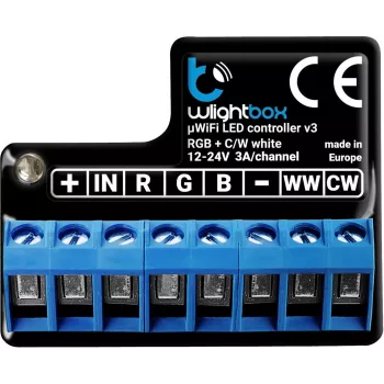 BLEBOX wLightBox v3 modulo WLAN I/O 1x ingresso binario 1x uscita LED RGBW/CCT