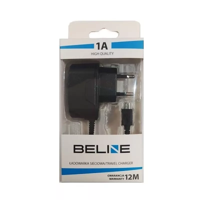 Caricabatterie da viaggio Beline Beli0013 microUSB 1A nero – compatto alimentatore da parete USB 1A