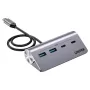 Hub USB Unitek H1337AGY01 – 4 porte (2×USB-C, 2×USB-A), fino a 5 Gbit/s per porta, alluminio, argento