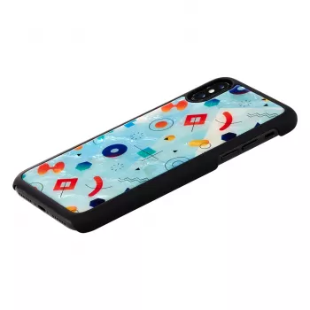 Custodia smartphone iKins per iPhone XS / XS Max, design pietra nero, cover posteriore protettiva