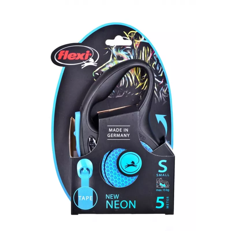 Flexi nuovo Neon S 5 m guinzaglio per cani con avvolgimento automatico